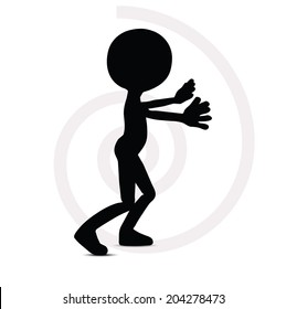 EPS Vector 10 - 3d man in pushing pose