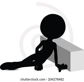 EPS Vector 10 - 3d man in sitting pose