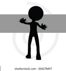 EPS Vector 10 - 3d man in pushing pose