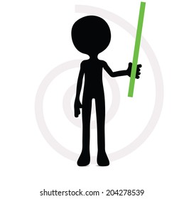 EPS Vector 10 - 3d man holding an object for giving message