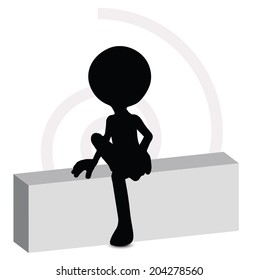 EPS Vector 10 - 3d man in sitting pose