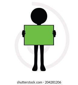EPS Vector 10 - 3d man holding an object for giving message