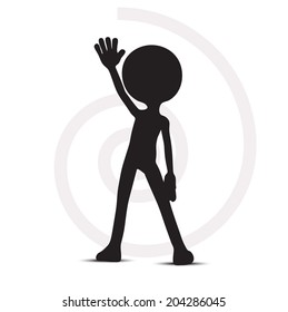 EPS Vector 10 - 3d man with one hand raised