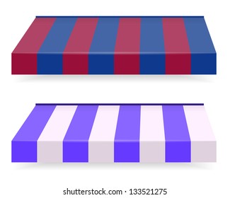 EPS Vector 10 - Colorful set of striped awnings