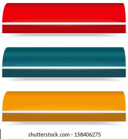 EPS Vector 10 - Colorful set of plain color awnings svg