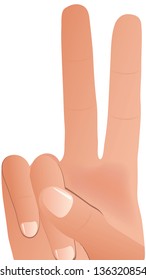 EPS Vector 10 of  male hand gesturing peace sign