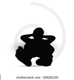 EPS Vector 10 - man silhouette on sofa