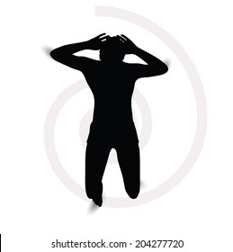 EPS Vector 10 - Silhouette Of A Man Lying Down