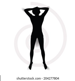 EPS Vector 10 - Silhouette Of A Man Lying Down