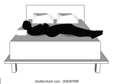 EPS Vector 10 - silhouette of woman in bed