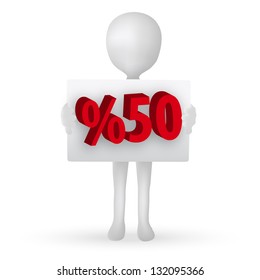 EPS Vector 10 - small 3d man hands holding a board