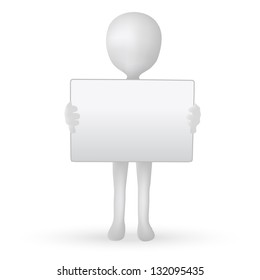 EPS Vector 10 - small 3d man hands holding a board