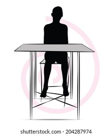 EPS Vector 10 - woman sitting at the table