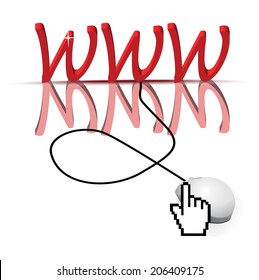 EPS Vector 10 - WWW with mouse and cursor on it