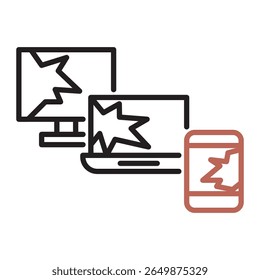 Icono de Vector EPS de reciclaje electrónico, ideal para su uso en temas de eco, reciclaje y sostenibilidad.