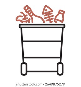 EPS vector icon of general waste, ideal for use in eco, recycling, and sustainability themes.