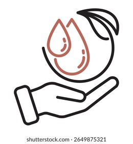 EPS vector icon of save water, ideal for use in eco, recycling, and sustainability themes.