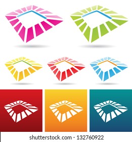 eps vector illustration of colorful square frame icons