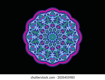 EPS Vector Image, Blue Iranian Traditional Tile
