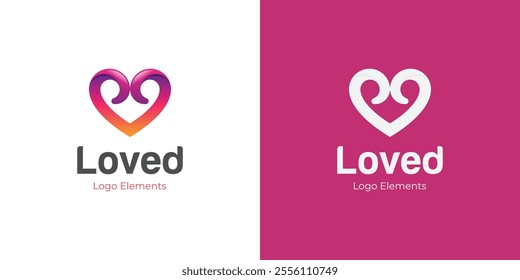 EPS Vector Logo Of Beautiful Heart gradient abstract graphic symbol illustration