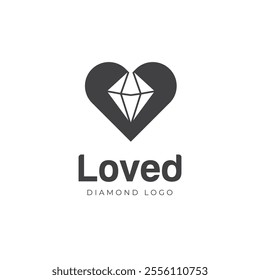 EPS Vector Logo Of Beautiful Heart Diamond vector icon design graphic symbol illustration