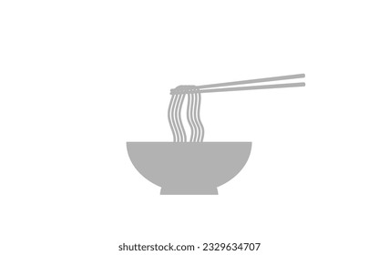 eps vectorial ilustración de un tazón de fideos con un sumoit o una especie de logo de un restaurante hecho de fideos que es delicioso y apetitoso