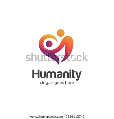 EPS Vector Logo Of people love care icon design graphic symbol for healthy and support vector logo template
