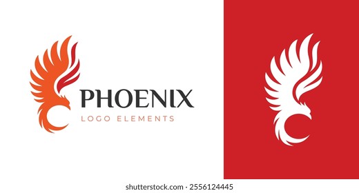 EPS Vector Logo Of Phoenix fly freedom logo design with rising high animal bird vector illustration