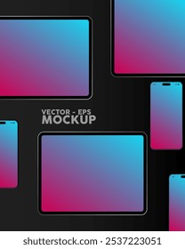 EPS vector mockup of touch devices.