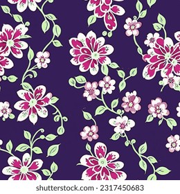 vectores vectores de moda sin fisuras imprimir flores rosadas sobre fondo morado textura floral ilustración arte botánico ornamento flora jardín imagen planta colorida flora moderna belleza inacabable 