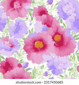 eps vectorial sin fisuras moda imprimir flores color de agua rosa sobre fondo blanco textura floral ilustración arte botánico ornamento flora jardín imagen planta colorida flora moderna belleza