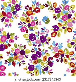 vectores vectorial sin fisuras de moda imprimir flores lindas sobre fondo blanco textura floral ilustración arte botánico ornamento flora jardín imagen planta colorida flora moderna belleza inacabable 
