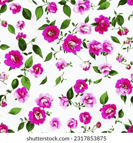 vectorial sin fisuras moda impresión flores rosadas rosa sobre fondo blanco textura floral ilustración arte botánico ornamento flora jardín imagen planta colorida flora moderna belleza inacabable 