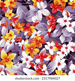 eps vector seamless pattern fashion print colorful flowers background floral texture illustration botanical art ornament flora garden image colorful plant modern flora bloom beauty endless repeating