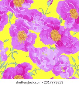 eps vector seamless pattern fashion print purple flowers background floral texture illustration botanical art ornament flora garden image colorful plant modern flora bloom beauty endless repeating