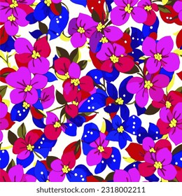 eps vector seamless pattern fashion print colorful flowers background floral texture illustration botanical art ornament flora garden image colorful plant modern flora bloom beauty endless repeating