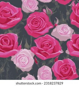 vectorial sin fisuras moda impresión rosa fondo textura floral ilustración arte botánico ornamento flora jardín imagen planta colorida flora moderna belleza inagotable repetición repetitiva