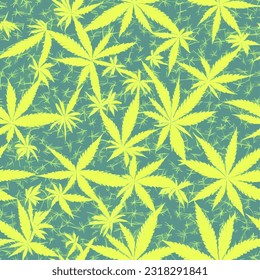 eps vectorial sin fisuras estampado 7 hojas textura marihuana ilustración arte botánico ornamento flora jardín imagen planta colorida flora moderna belleza inagotable repetición