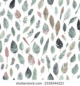 eps vector seamless pattern fashion print leaf elements background floral texture illustration botanical art ornament flora garden image colorful plant modern flora bloom beauty endless repeating