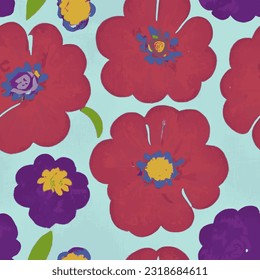 eps vector patrón sin fisuras imprimir flores púrpura rojo fondo textura floral ilustración arte botánico ornamento flora jardín imagen planta colorida flora moderna belleza inagotable repetición