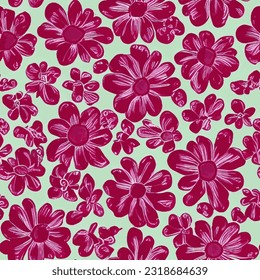eps vector seamless pattern fashion print colorful flowers background floral texture illustration botanical art ornament flora garden image colorful plant modern flora bloom beauty endless repeat