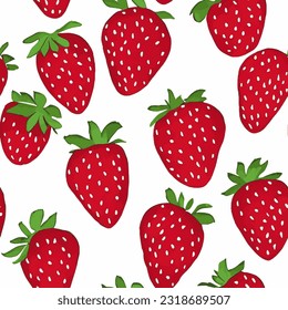 eps vectorial sin costuras moda impresión colorido fresa fondo berry textura ilustración arte botánico ornamento imagen vegana colorido deliciosa flor de fruta moderna belleza interminable repetición