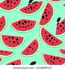 eps vectorial sin fisuras moda imprimir colorido sandía fondo berry ilustración arte botánico ornamento imagen vegana colorido delicioso flor de fruta moderna belleza interminable repetición