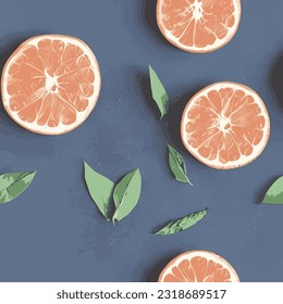 eps vector seamless pattern fashion print colorful orange background citrus texture illustration botanical art ornament vegan image colorful delicious modern fruit bloom beauty endless repeat