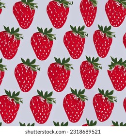 eps vector seamless pattern fashion print colorful strawberry background berry texture illustration botanical art ornament vegan image colorful delicious modern fruit bloom beauty endless repeat