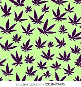 Für Vektor nahtlose Muster Mode Druck sieben Blätter Marihuana Textur Illustration botanische Kunst Ornament Flora Garten Bild bunte Pflanzen moderne Flora Blüte Schönheit endlos wiederholt