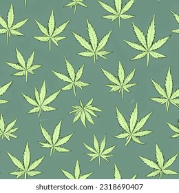 eps vector seamless pattern fashion print seven leaves marijuana texture illustration botanical art ornament flora garden image colorful plant modern flora bloom beauty endless repeating