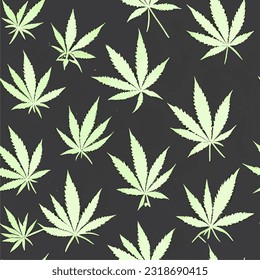 eps vector seamless pattern fashion print seven leaves marijuana texture illustration botanical art ornament flora garden image colorful plant modern flora bloom beauty endless repeating