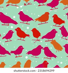 eps vector seamless pattern fashion print colorful birds background nature texture illustration wing art ornament cute image colorful flying modern fruit flight beauty endless repeat