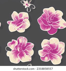 eps vector seamless pattern fashion print pink purple flowers background floral texture illustration botanical art ornament flora garden image colorful plant modern flora bloom beauty endless repeat